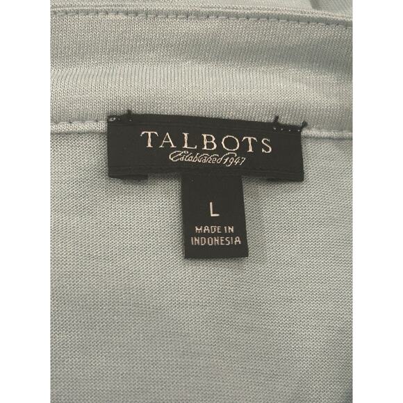 Talbots Blue Ruffle Front Blouse size L - Picture 3 of 3